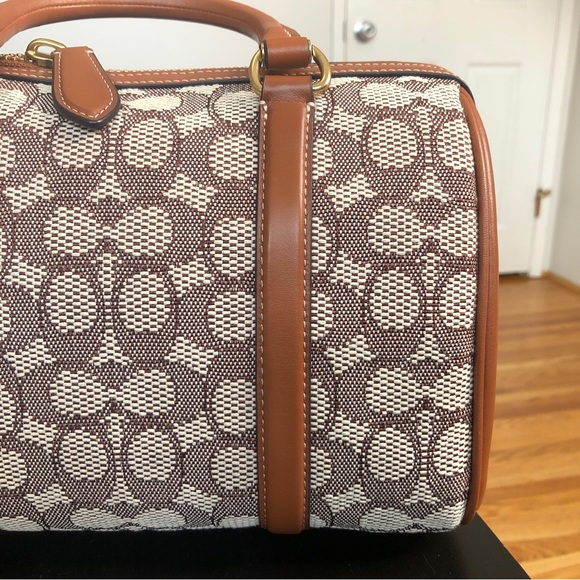 COACH Ruby Satchel 25 Signature Jacquard in Burnished Amber $700 - Picture 4 of 16